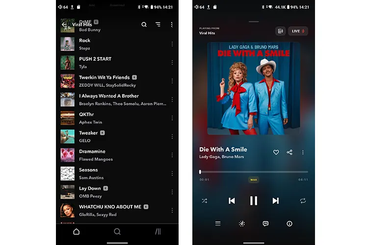 HiBy R6Pro MAX media management 2 screenshots