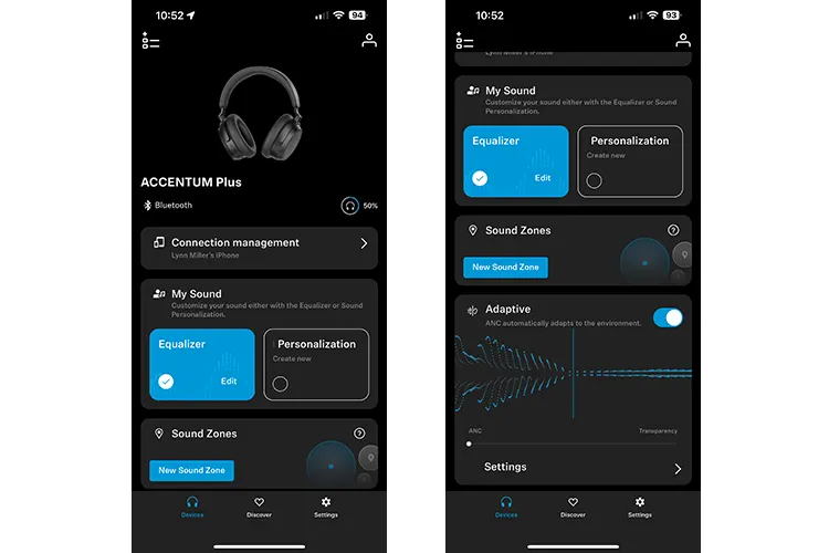 Sennheiser ACCENTUM Plus control app
